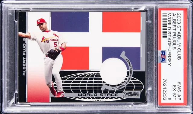 2003 Topps Stadium Club Albert Pujols World Stage Jersey #WS-AP card image