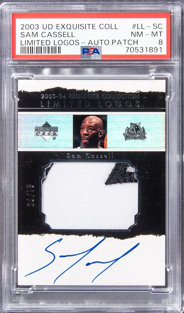 2003 UD Exquisite Collection Limited Logos- Autograph Patch Sam Cassell Limited Logos #LL-SC card image