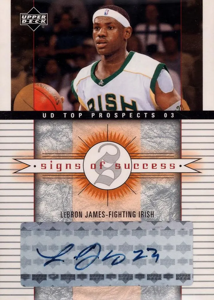 2003 UD Top Prospects Lebron James Signs of Success #SS-LJ card image