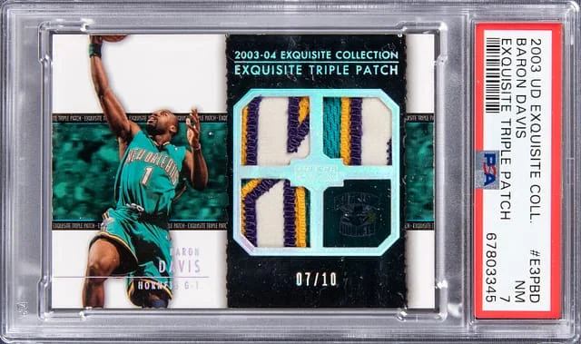 2003 Upper Deck Baron Davis Exquisite Triple Patch #E3PBD card image