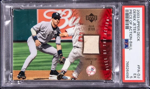 2003 Upper Deck Derek Jeter Piece Of Action - Ball #PA-DJ card image