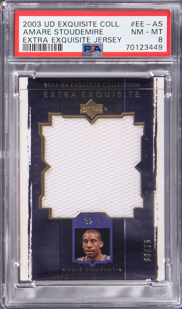 2003 Upper Deck Exquisite Collection Amare Stoudemire Extra Exquisite Jersey #EE-AS card image