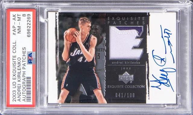 2003 Upper Deck Exquisite Collection Andrei Kirilenko #AP-AK card image