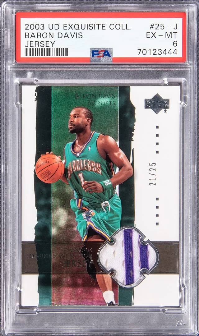 2003 Upper Deck Exquisite Collection Baron Davis Jersey #25-J card image