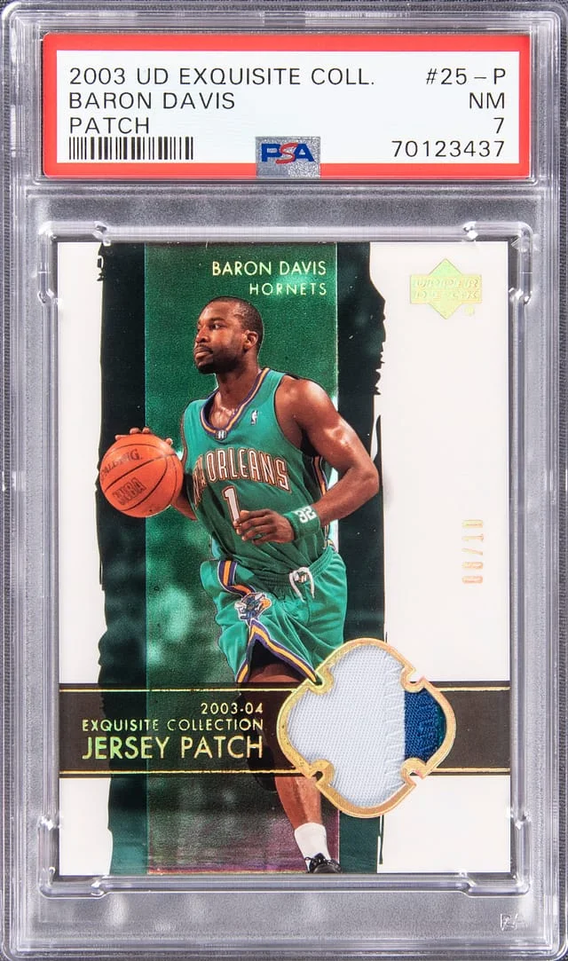 2003 Upper Deck Exquisite Collection Baron Davis Patch #25-P card image