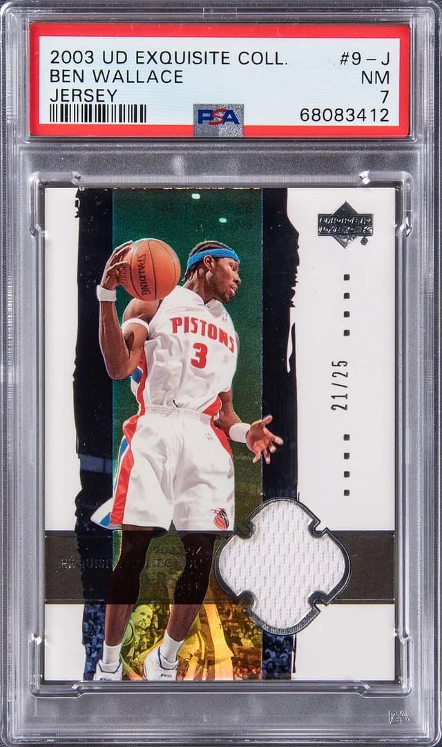 2003 Upper Deck Exquisite Collection Ben Wallace Jersey #9-J card image