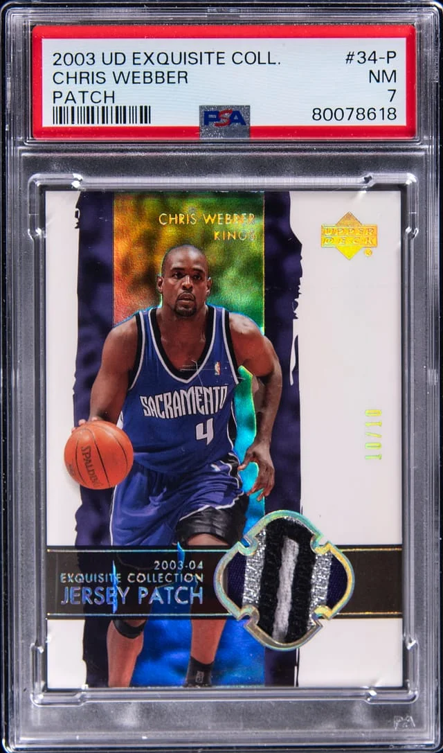 2003 Upper Deck Exquisite Collection Chris Webber Patch #34-P card image