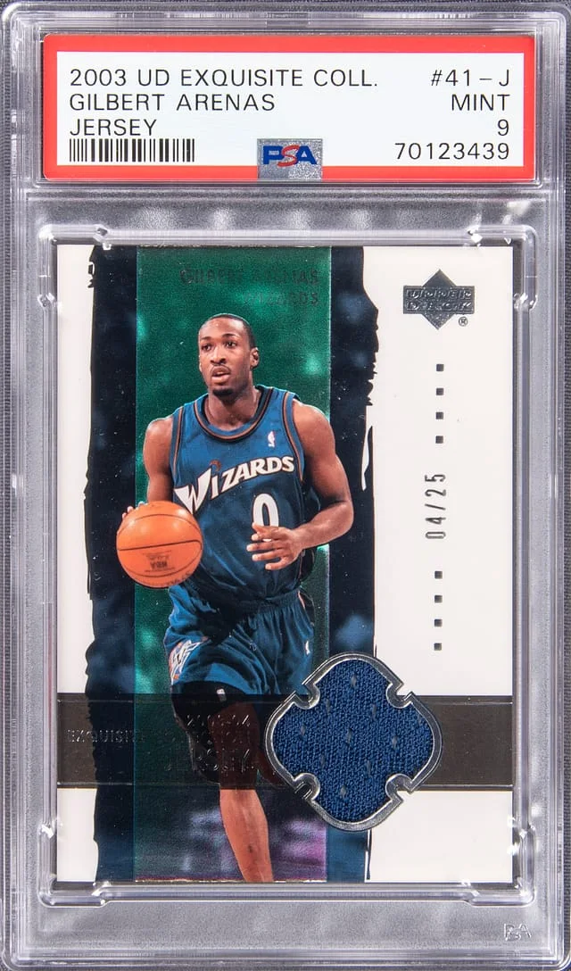 2003 Upper Deck Exquisite Collection Gilbert Arenas Game-Used Jersey #41-J card image
