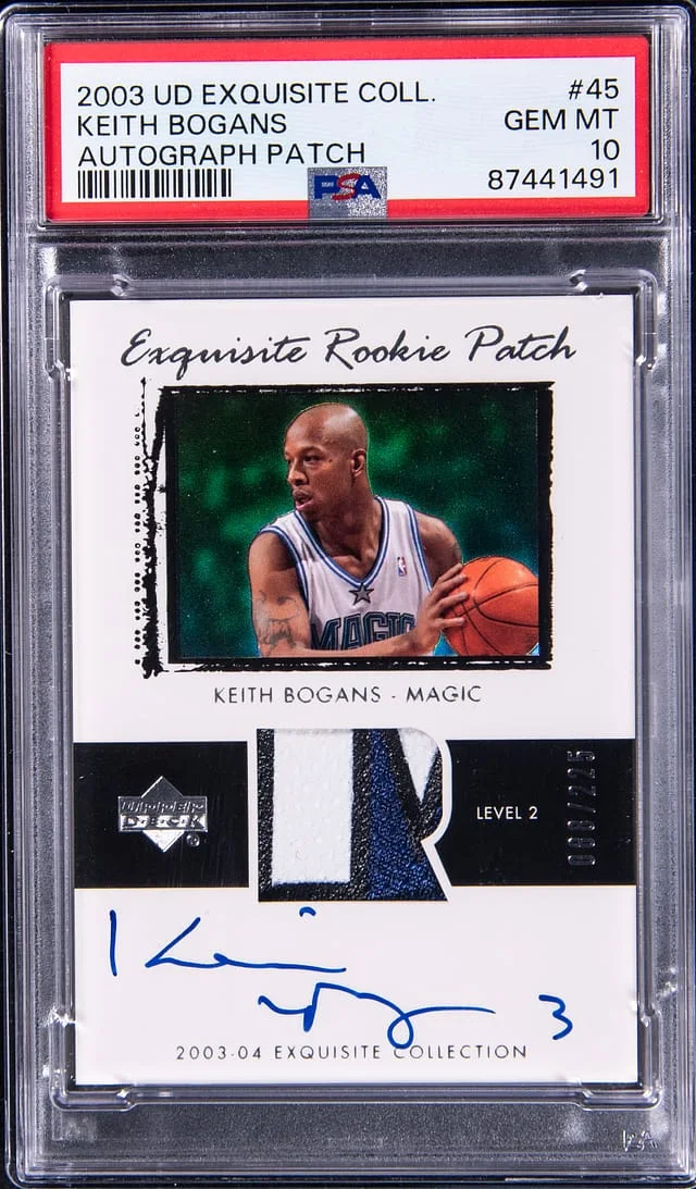 2003 Upper Deck Exquisite Collection Keith Bogans Autograph Patch #45 card image
