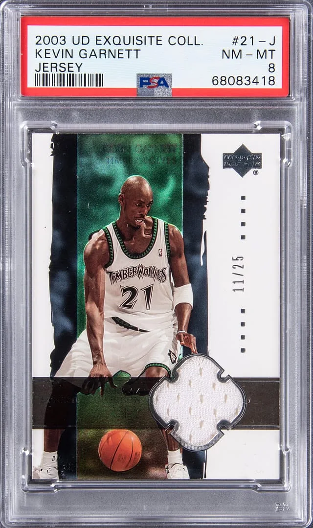 2003 Upper Deck Exquisite Collection Kevin Garnett Jersey #21-J card image