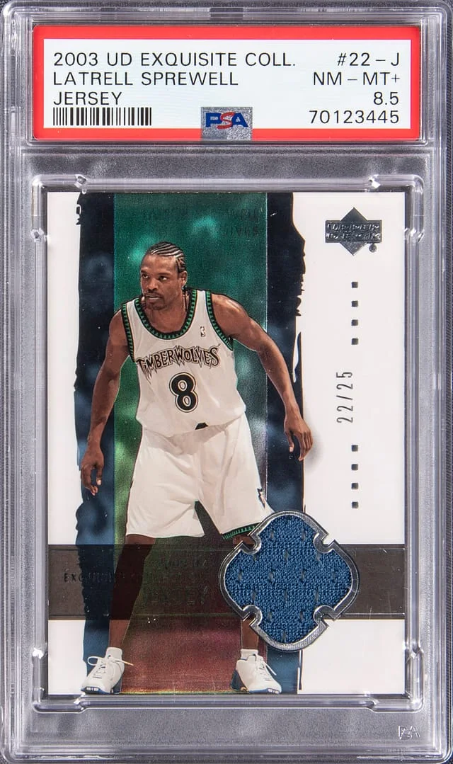 2003 Upper Deck Exquisite Collection Latrell Sprewell Jersey #22-J card image