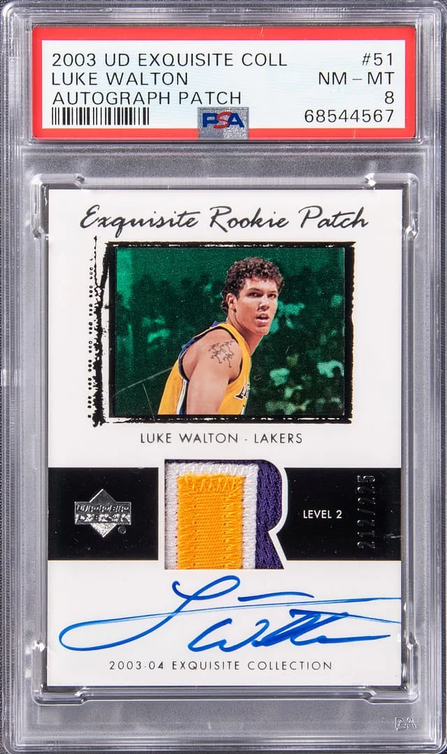 2003 Upper Deck Exquisite Collection Luke Walton Autograph Patch #51 card image