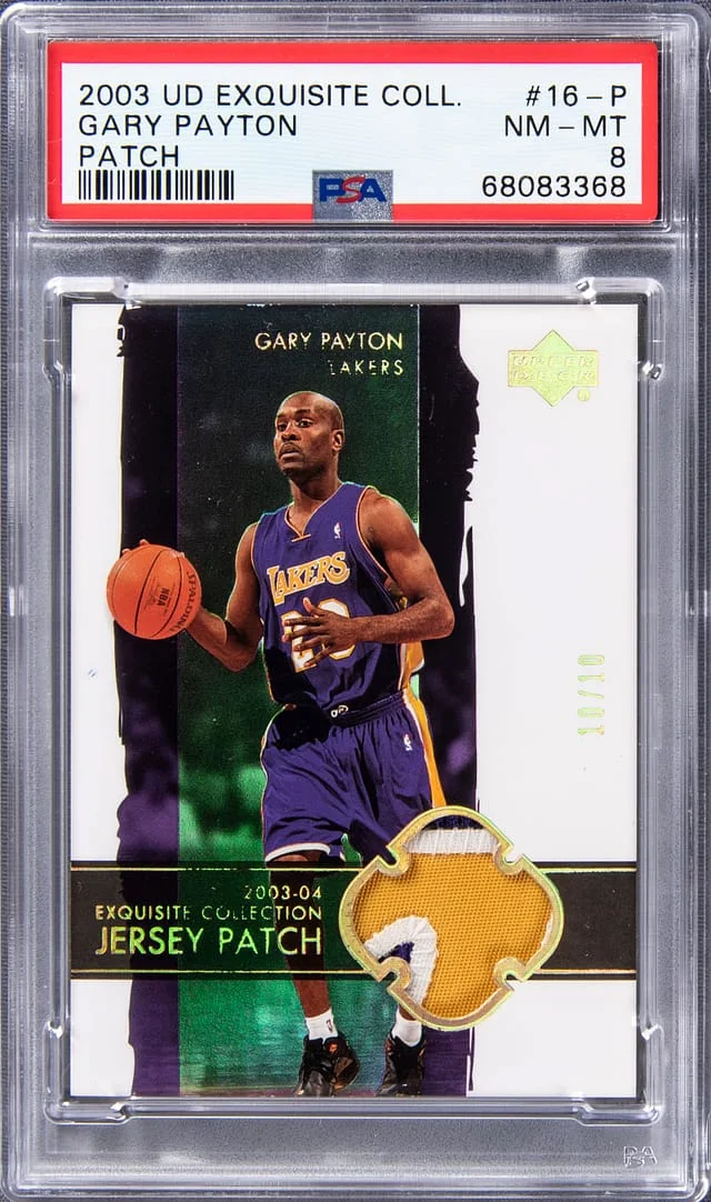 2003 Upper Deck Exquisite Collection P Gary Payton Patch #16 card image