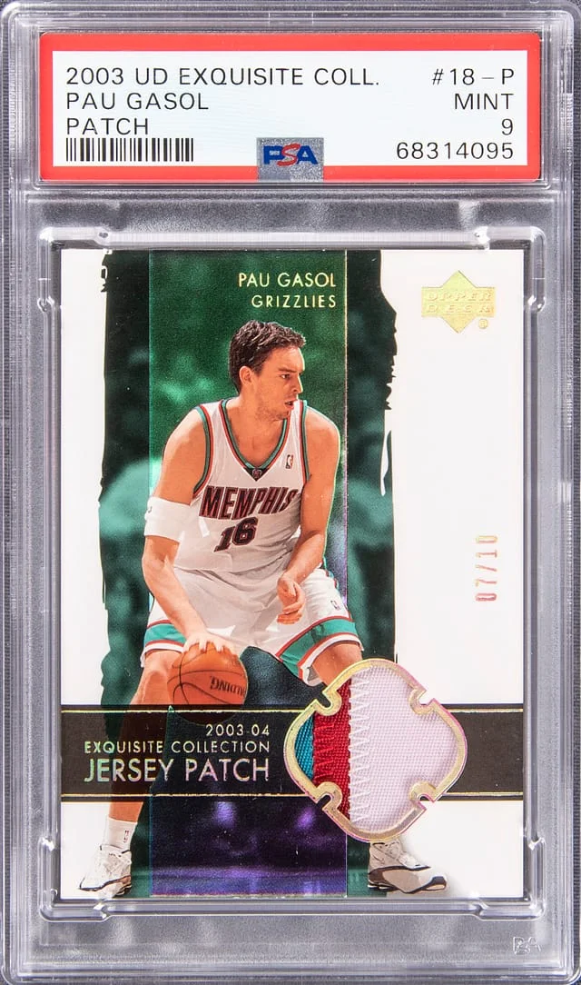 2003 Upper Deck Exquisite Collection Pau Gasol Patch #18-P card image