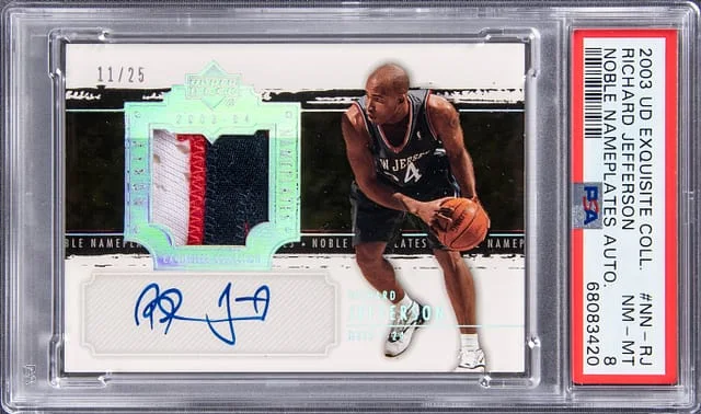 2003 Upper Deck Exquisite Collection Richard Jefferson Noble Nameplates Autograph #NN-RJ card image