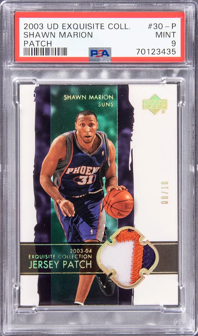 2003 Upper Deck Exquisite Collection Shawn Marion Patch #30-P card image