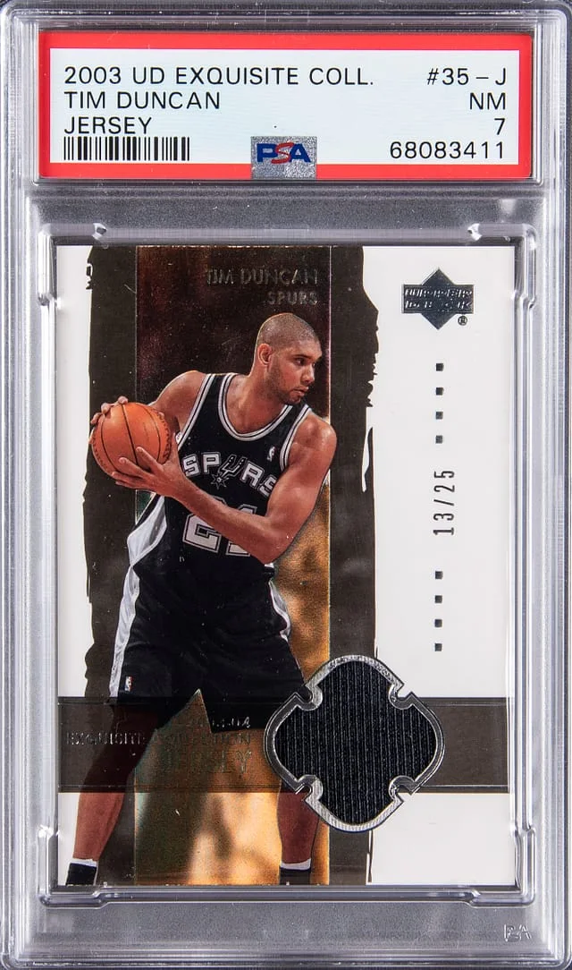 2003 Upper Deck Exquisite Collection Tim Duncan Jersey #35-J card image
