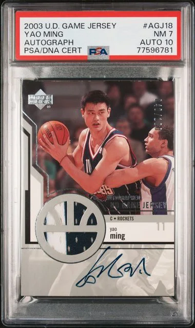 2003 Upper Deck Game Jersey Yao Ming Autograph #Agj18 card image