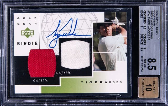 2003 Upper Deck Golf Tiger Woods Gear Birdie Autographs SP #GB-TW card image