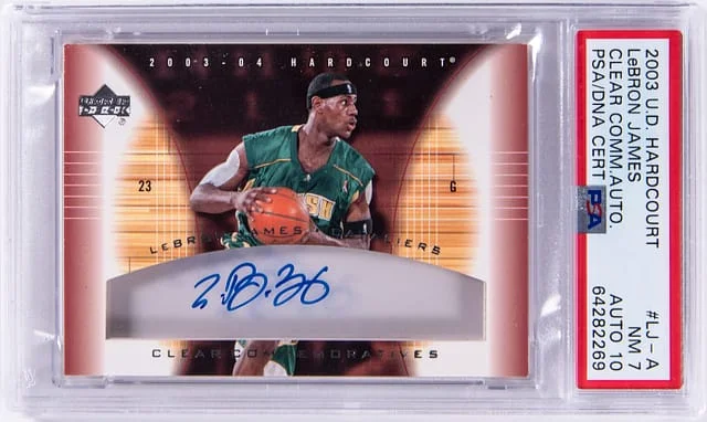2003 Upper Deck Hardcourt LeBron James Clear Commemoratives Autograph #LJ-A card image