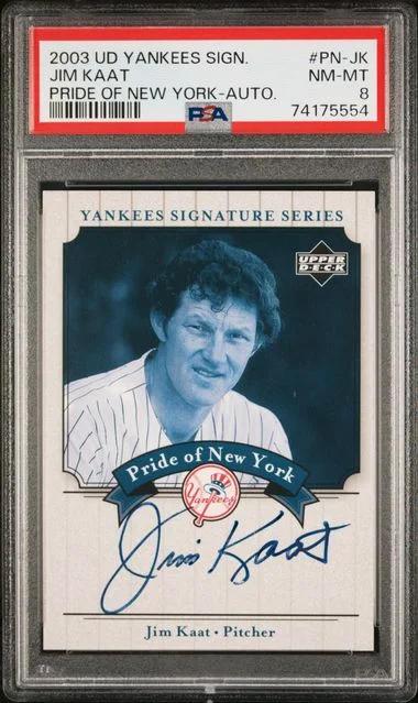 2003 Upper Deck Jim Kaat Yankees Signature Series Pride Of Ny Autograph #PN-JK card image
