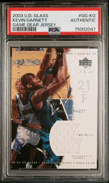 2003 Upper Deck Kevin Garnett Game-Used Glass Game Gear Jersey #GG-KG card image