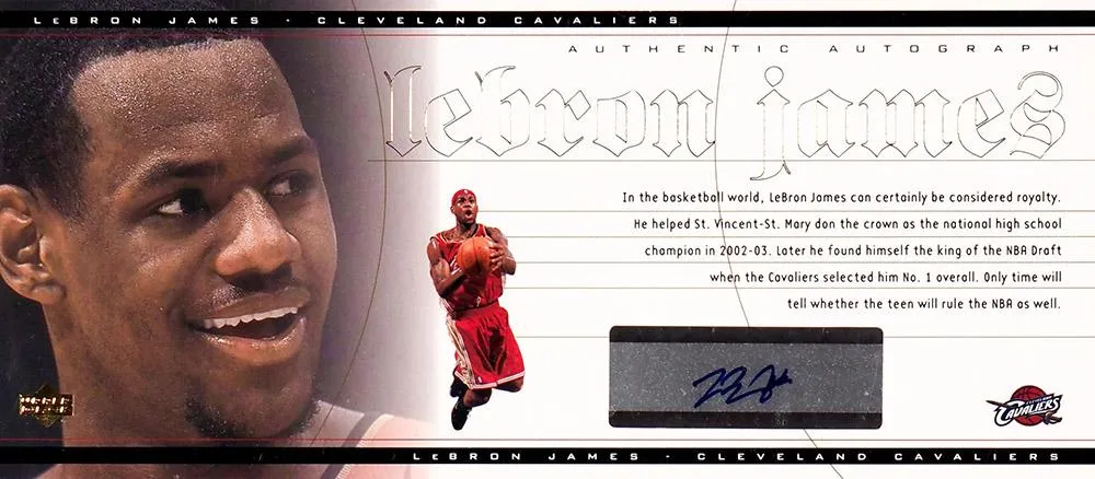 2003 Upper Deck LeBron James Lebron James #LJ-A2 card image