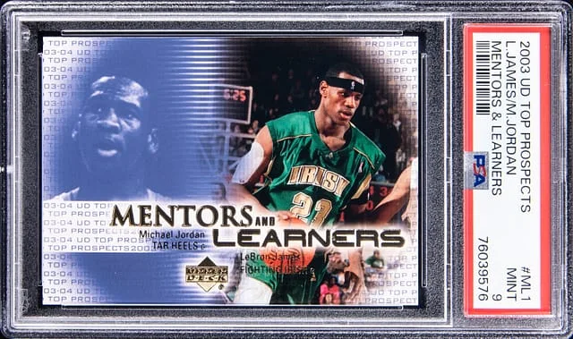 2003 Upper Deck LeBron James/Michael Jordan Top Prospects Mentors & Learners #ML1 card image
