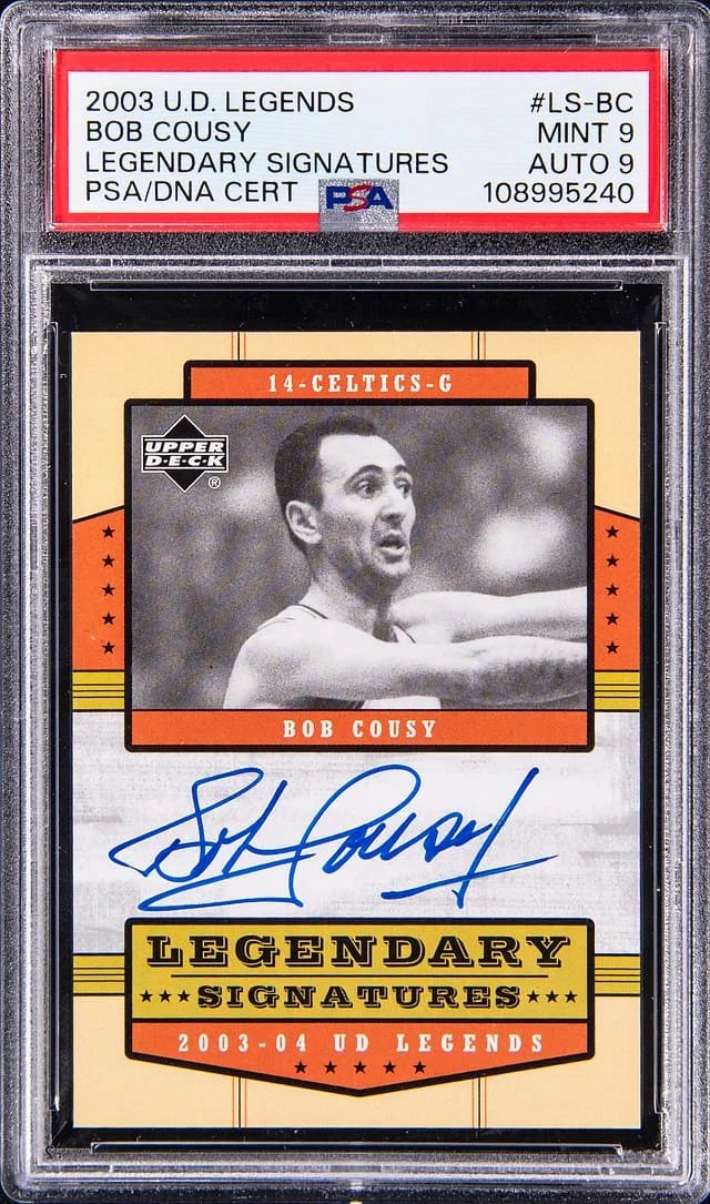 2003 Upper Deck Legends Bob Cousy Legendary Signatures #LS-BC card image