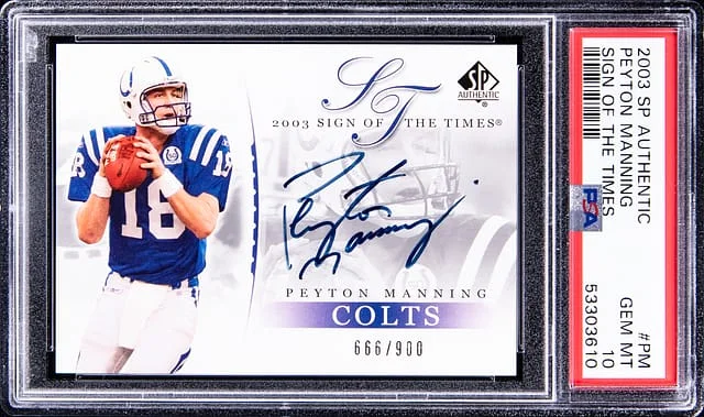 2003 Upper Deck SP Authentic Peyton Manning Sign of The Times #PM card image