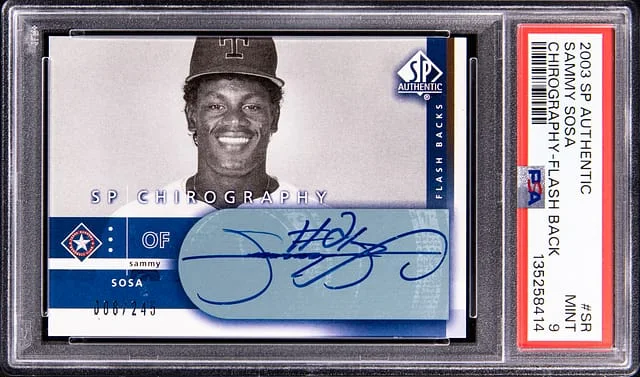 2003 Upper Deck SP Sammy Sosa Chirography Flash Back #SR card image