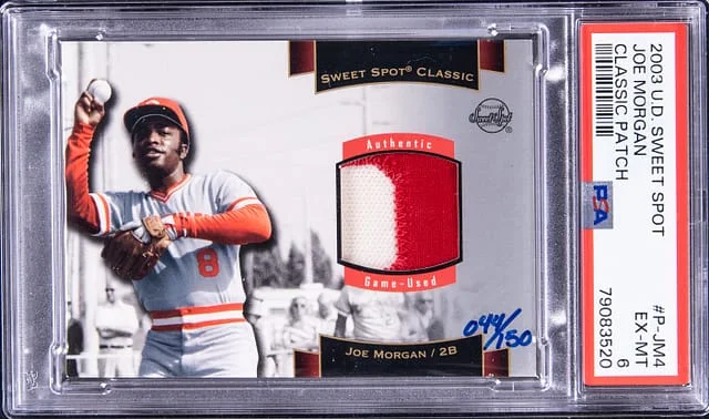 2003 Upper Deck Sweet Spot Classic Joe Morgan Patch #P-JM4 card image