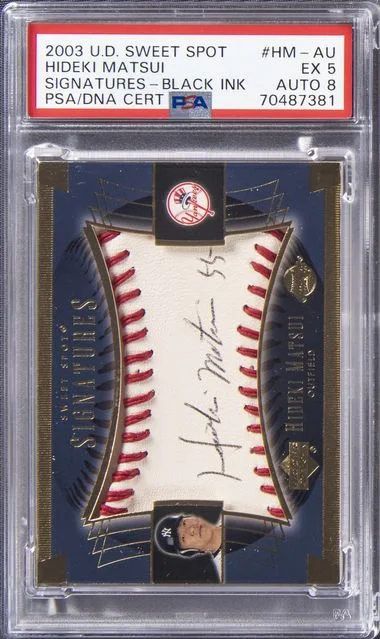 2003 Upper Deck Sweet Spot Signatures Hideki Matsui Black Ink #HM-AU card image