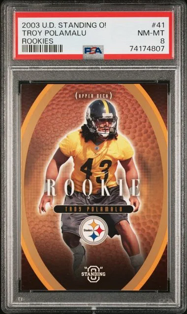 2003 Upper Deck Troy Polamalu Standing O! Rookies #41 card image