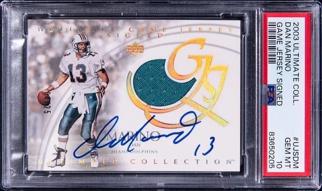 2003 Upper Deck Ultimate Collection Dan Marino Game Jersey Signed #UJSDM card image
