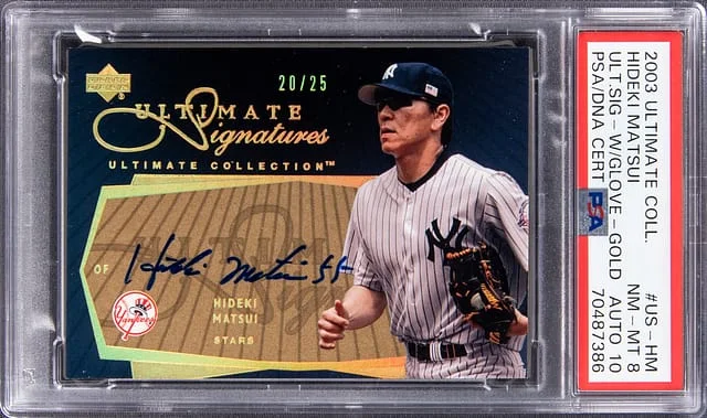 2003 Upper Deck Ultimate Collection Hideki Matsui Ultimate Signatures Gold #US-HM card image