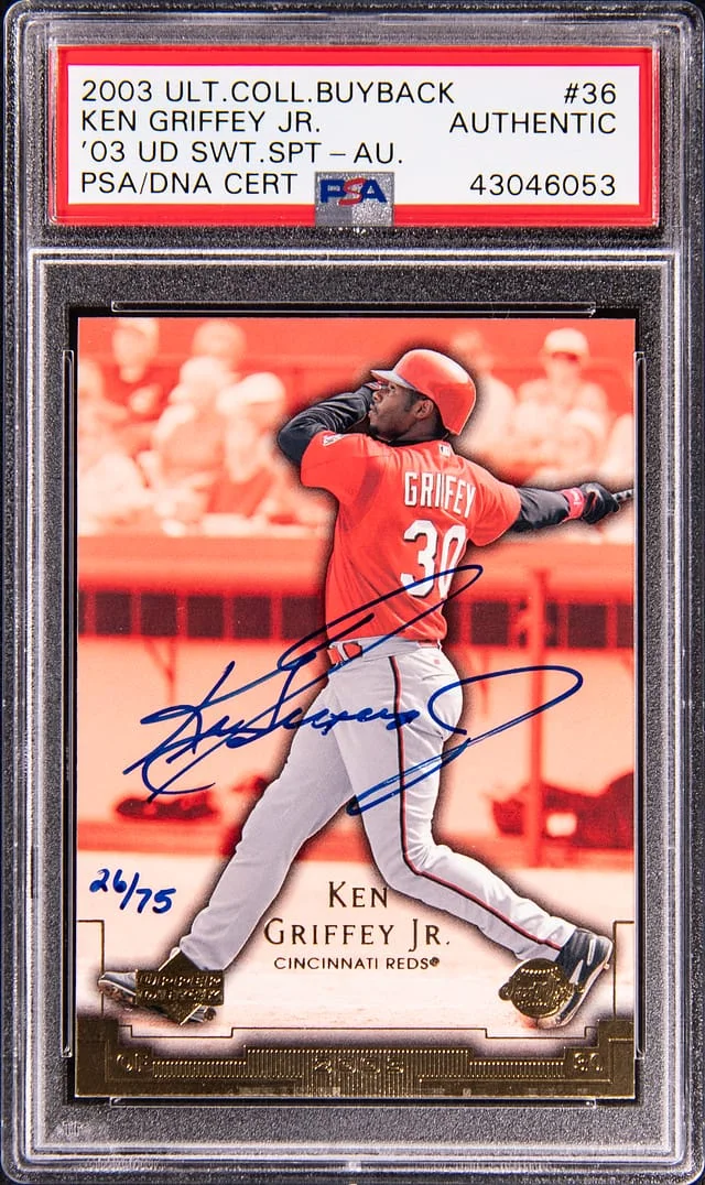 2003 Upper Deck Ultimate Collection Ken Griffey Jr. Buyback '03 UD Sweet Spot Autographs #36 card image