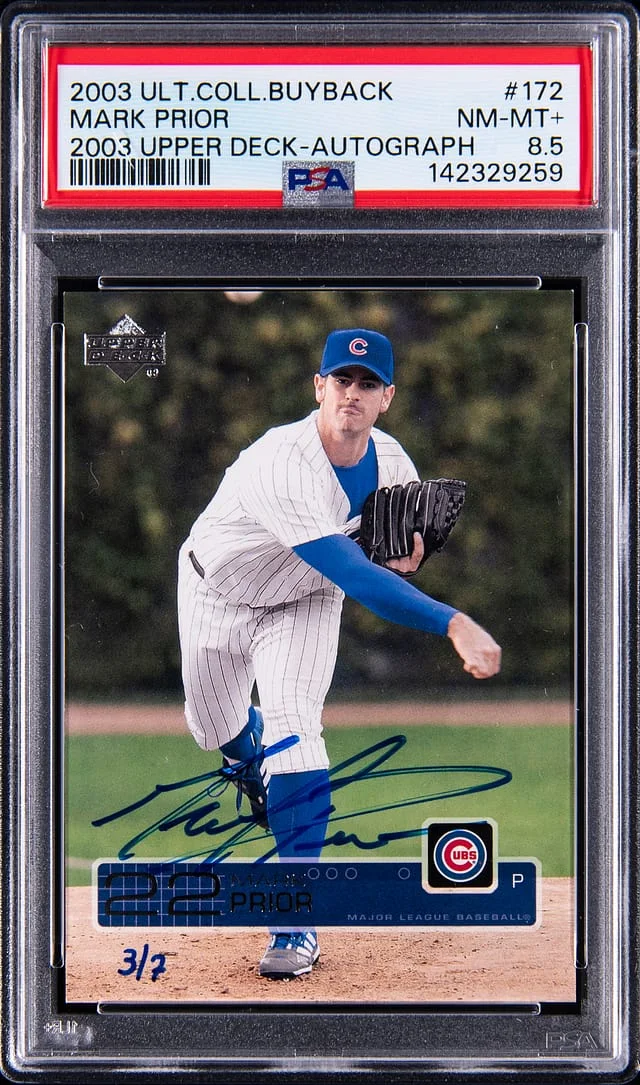 2003 Upper Deck Ultimate Collection Mark Prior Buyback 2003 Upper Deck Autographs #172 card image