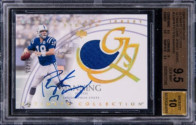 2003 Upper Deck Ultimate Collection Peyton Manning Ultimate Game Jersey Signed #UJS-PM card image