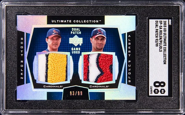 2003 Upper Deck Ultimate Collection Scott Rolen/Albert Pujols Dual Patch #DP-SA card image