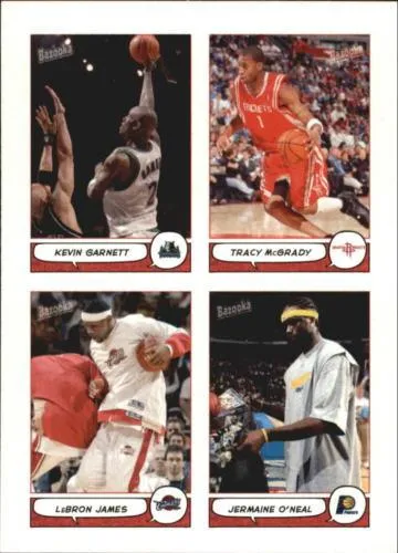 2004-05 Bazooka Lebron James 4-on-1 Stickers #6 card image