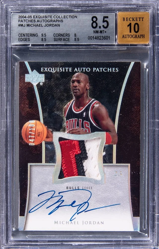2004-05 Exquisite Collection #MJ Autograph Patch #3-Color card image