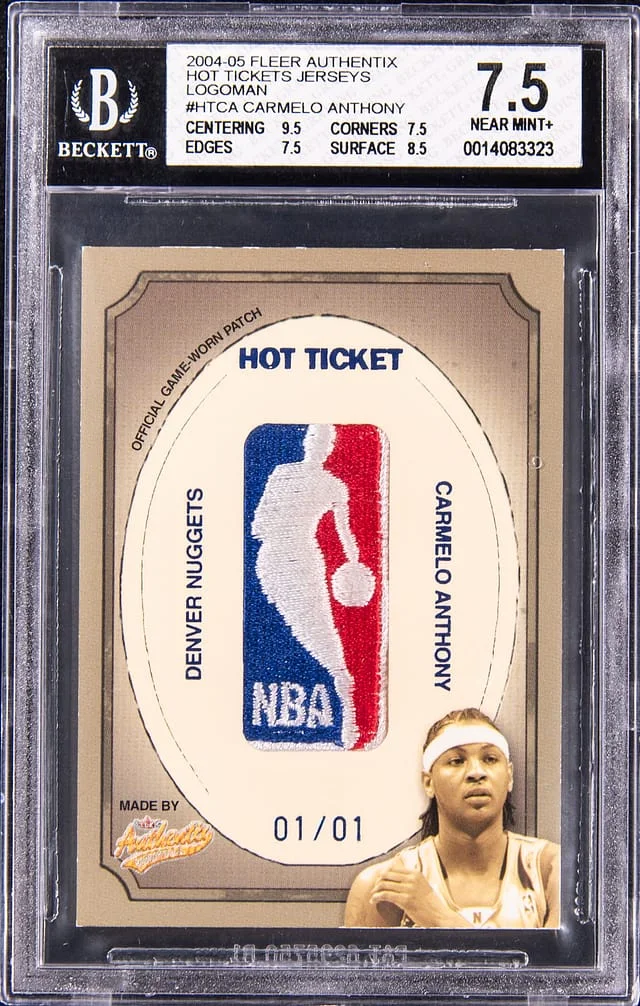 2004-05 Fleer Authentix Carmelo Anthony Hot Tickets Jersey Logoman #HT-CA card image