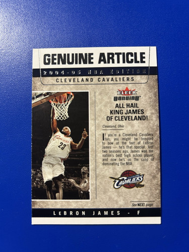 2004-05 Fleer Genuine Lebron James Genuine Article #2GA card image