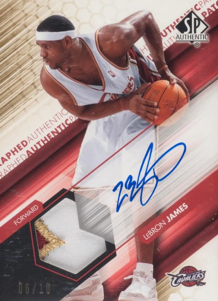 2004-05 SP Authentic Lebron James Fabrics Patches Autographs #AAP-LJ card image