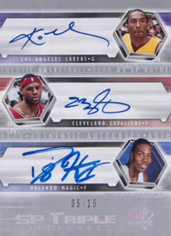 2004-05 SP Authentic Lebron James Signatures Triple #SP3-BJH card image
