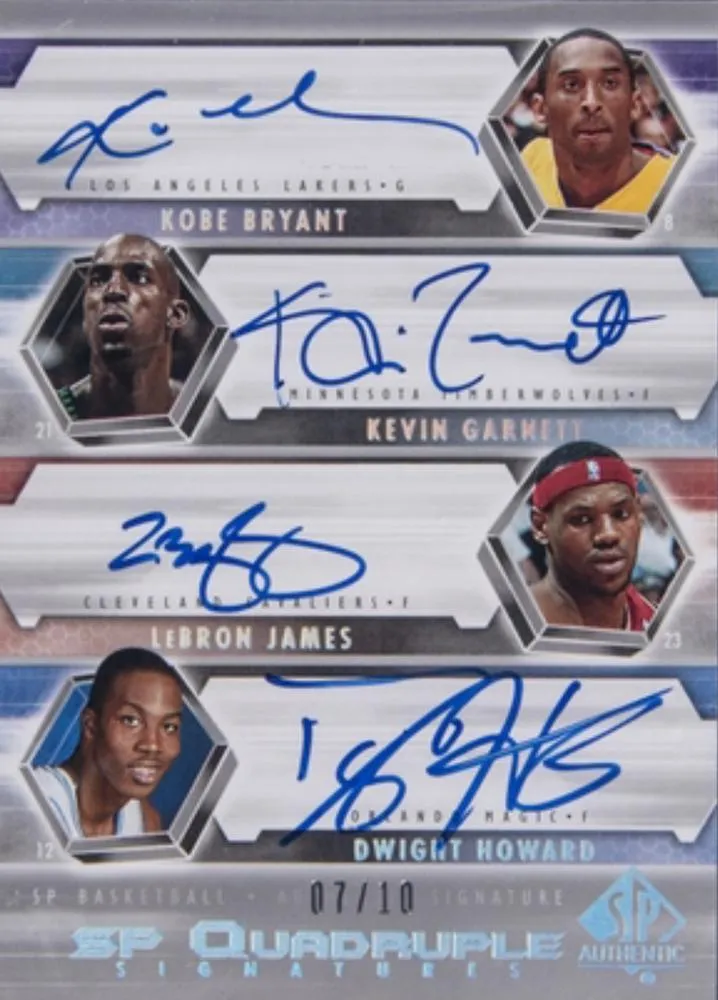 2004-05 SP Authentic Lebron James Signatures Quad #SP4-BGJH card image