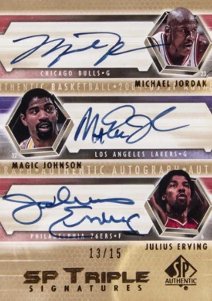 2004-05 SP Authentic Michael Jordan Signatures Triple #SP3-JJE card image