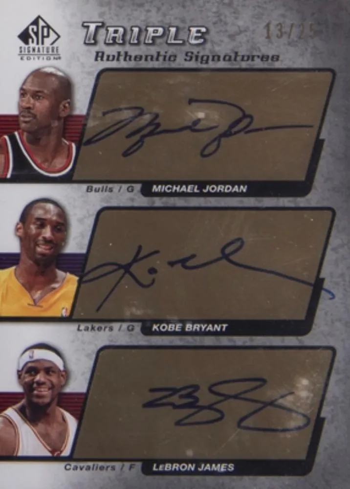 2004-05 SP Signature Edition Lebron James Triple Authentic Signatures #AS3-JBJ card image