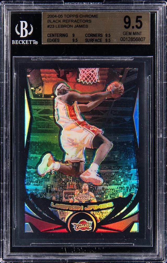 2004-05 Topps Chrome Black LeBron James Refractor #23 card image